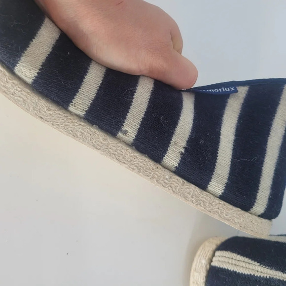 ARMOR lux wool slippers navy white stripe 47 - Picture 8 of 12